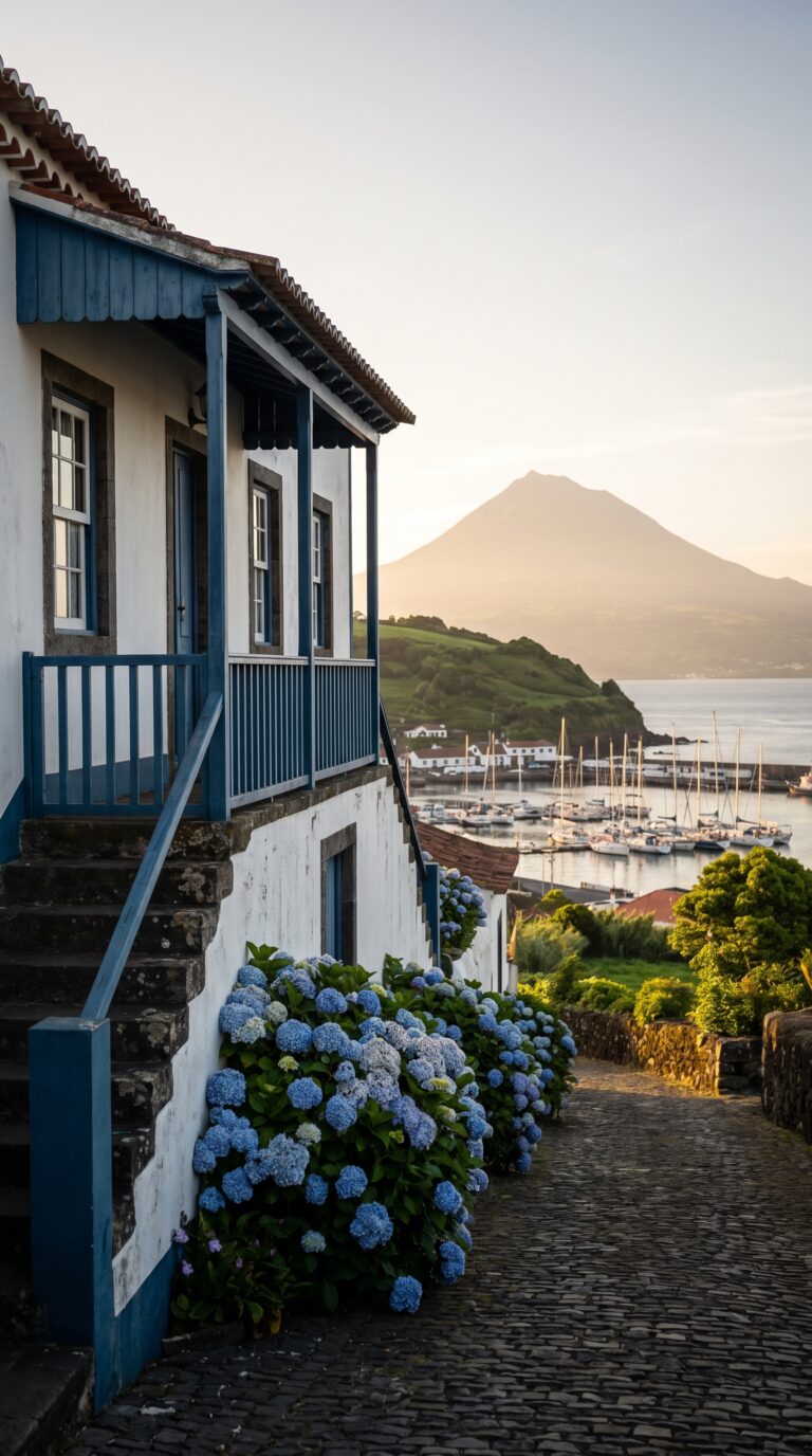 Traditional guesthouse accommodation in Horta with harbor views, Faial Island