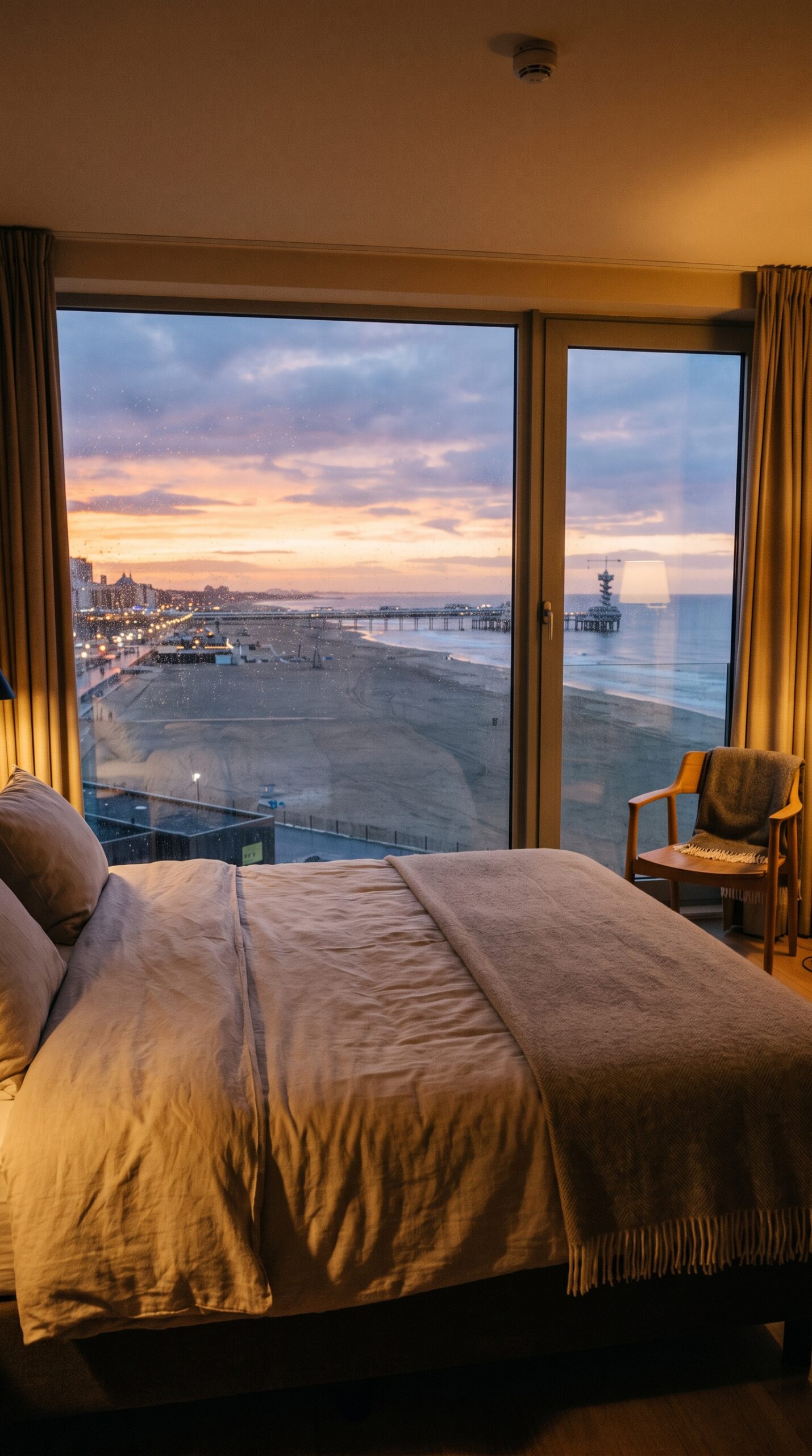 Hotel room with a sea view in Scheveningen, The Hague, Netherlands