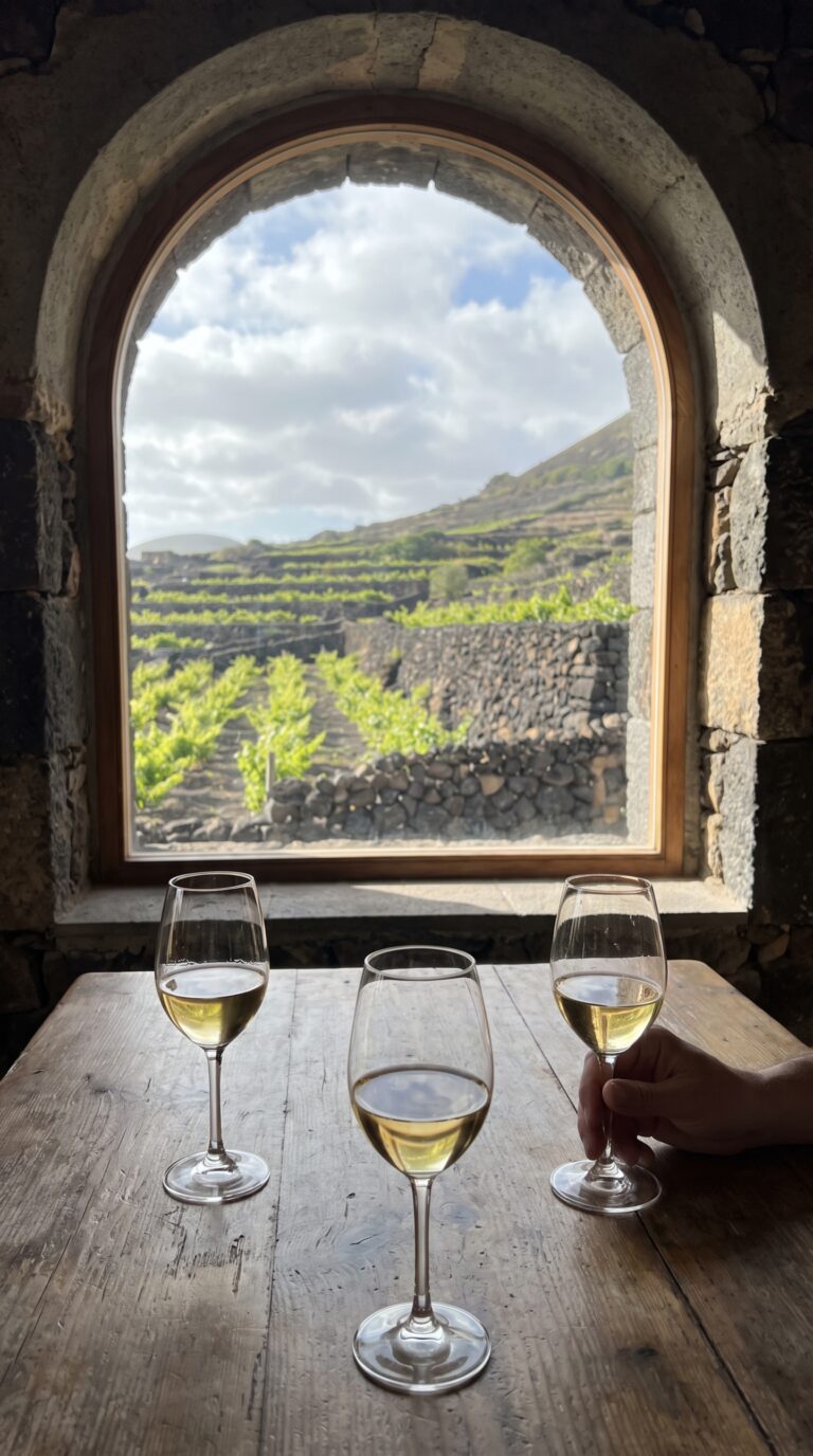 Wine tasting at Azores Wine Company overlooking Pico Island vineyards